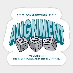 Angel Numbers 222 Alignment word lettering art Sticker